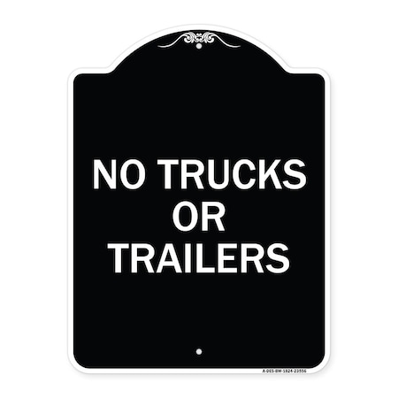 No Trucks Or Trailers Heavy-Gauge Aluminum Architectural Sign